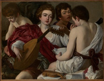 Caravaggio Painting - Los músicos Caravaggio